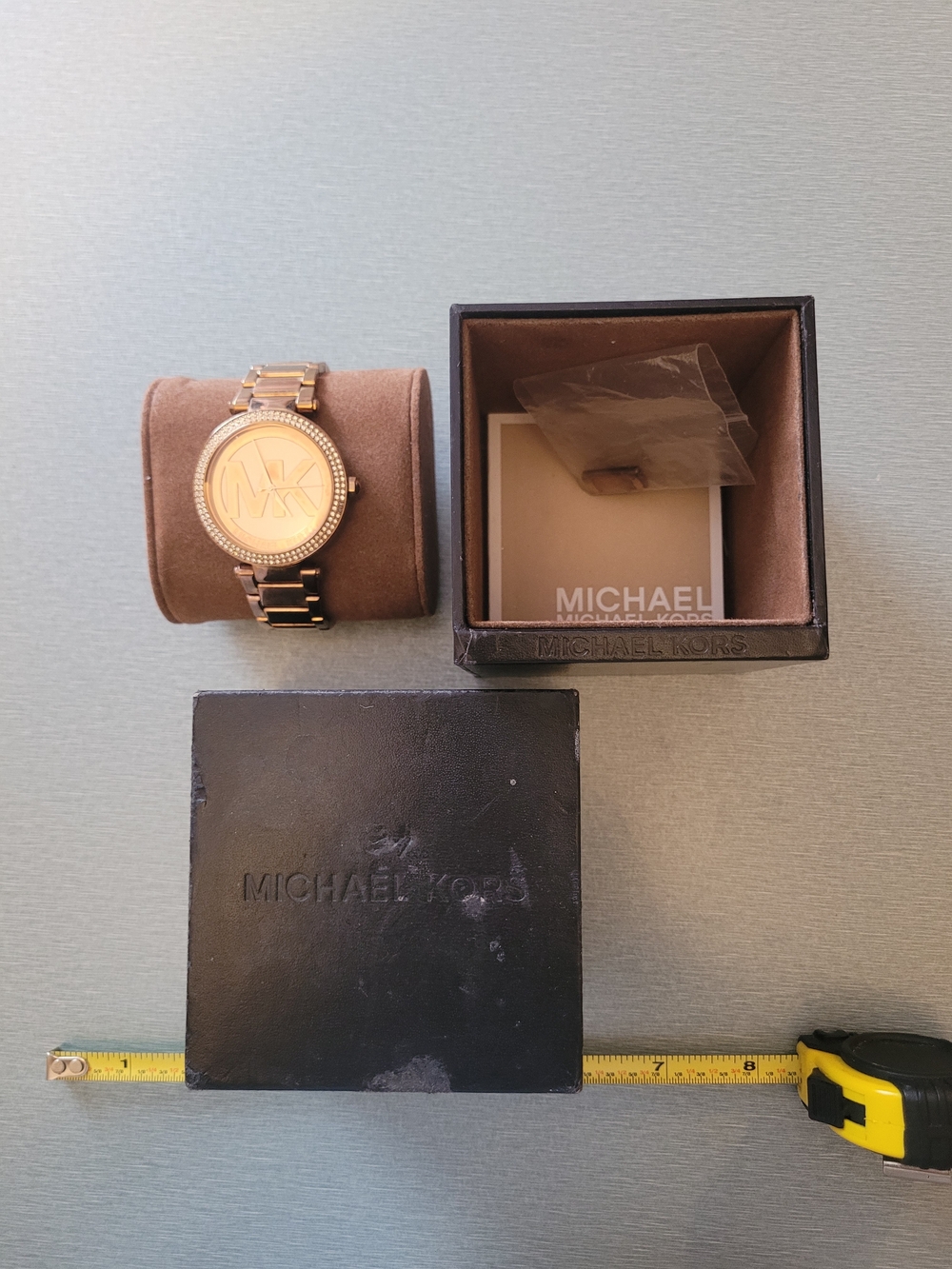 Michael Kors Rose Gold Tone Crystal Accent Bracelet Watch